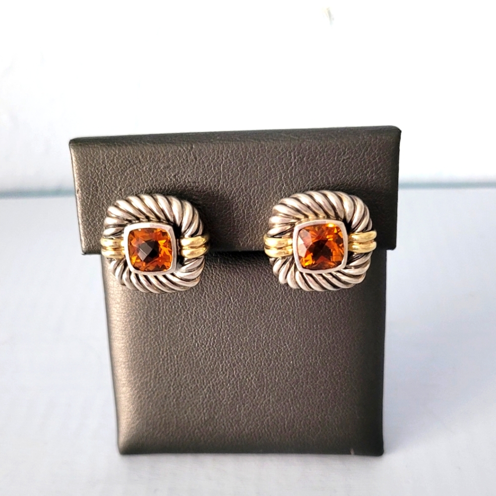 David Yurman Two-Tone Citrine Earrings